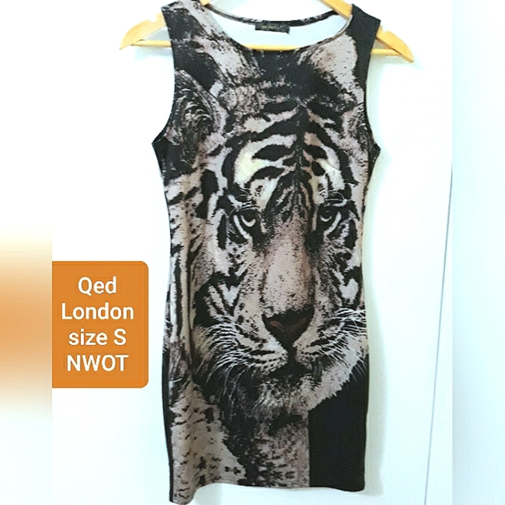 NWOT QEDLondonTiger Print Dress